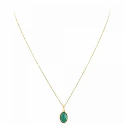 Collier femme Angèle M - B2458-MALACHITE Métal Doré