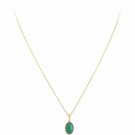 Collier femme Angèle M - B2458-MALACHITE Métal Doré