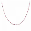 Collier femme Angèle M - B2380-ROUGE Acier Argent