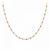 Collier femme Angèle M - B2394-ROUGE - Acier Doré