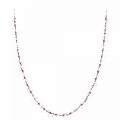 Collier femme Angèle M - B2380-ROUGE Acier Argent