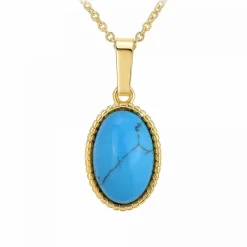 Collier femme Angèle M - B2458-TURQUOISE Métal Doré