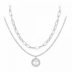Collier femme Angèle M B2559 - Acier Argent