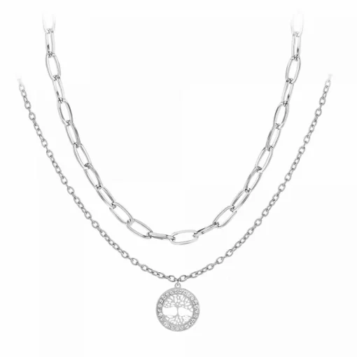 Collier femme Angèle M B2559 - Acier Argent