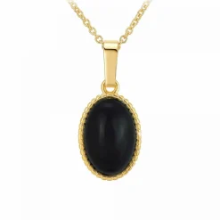 Collier femme Angèle M B2458-BLACK-ONYX - Métal Doré