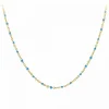 Collier femme Angèle M B2394-BLEU - Acier Doré