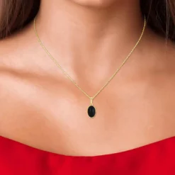 Collier femme Angèle M B2458-BLACK-ONYX - Métal Doré