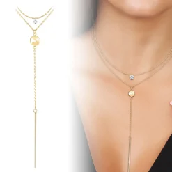 Collier femme Angèle M B2276-DORE+B2382-DORE-10001-WHITE