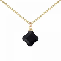 Collier femme Angèle M B2481-NOIR - Métal Doré