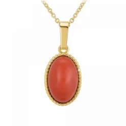 Collier femme Angèle M B2458-RED-ONYX - Métal Doré