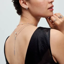 Collier femme argent avec perle et zircon Pandora
