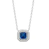 Collier femme argent carré bleu Maison de la Bijouterie VW364Y45