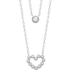 Collier femme argent cœur oxyde de zirconium Maison de la Bijouterie VW36Y445