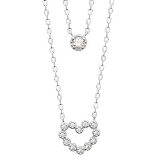 Collier femme argent cœur oxyde de zirconium Maison de la Bijouterie VW36Y445