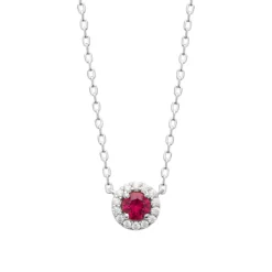 Collier femme argent cœur oxyde et pierre rouge Maison de la Bijouterie VW363W45
