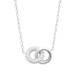 Collier femme argent double anneau oxydes Maison de la Bijouterie VW3VU045