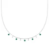 Collier femme argent fantaisie pierres vertes Maison de la Bijouterie VW3W4645