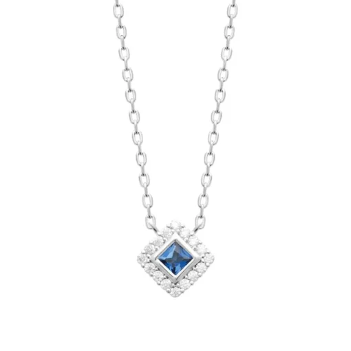 Collier femme argent pendentif bleu Maison de la Bijouterie VW3UV545