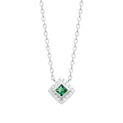 Collier femme argent pendentif pierre verte Maison de la Bijouterie VW3UV445