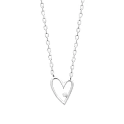 Collier femme argent pendentif cœur serti clos Maison de la Bijouterie VW3U6645