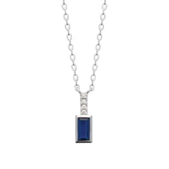 Collier femme argent pendentif pierre bleue Maison de la Bijouterie VW364W45