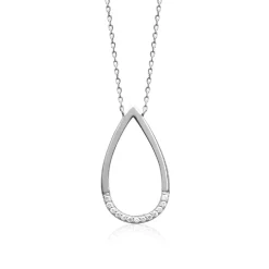 Collier femme argent pendentif goutte Maison de la Bijouterie VW30YV45