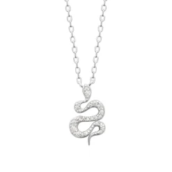Collier femme argent pendentif serpent oxyde Maison de la Bijouterie VW3W6045