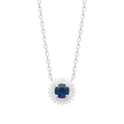 Collier femme argent pendentif pierre bleue Maison de la Bijouterie VW3UVZ45