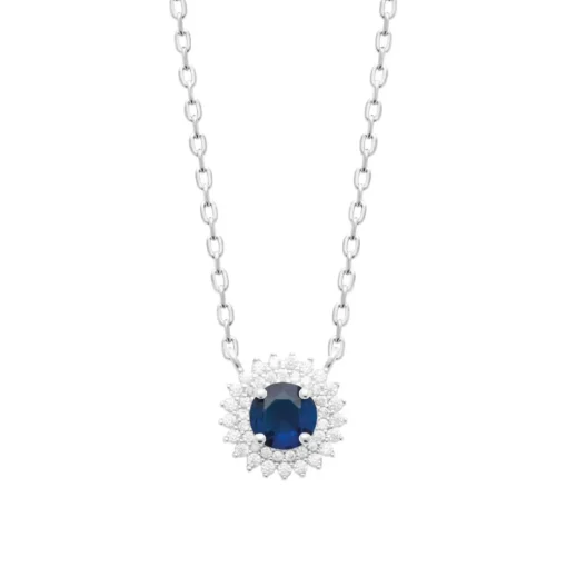 Collier femme argent pendentif pierre bleue Maison de la Bijouterie VW3UVZ45