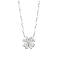 Collier femme argent pendentif trèfle oxyde Maison de la Bijouterie VW3W5645