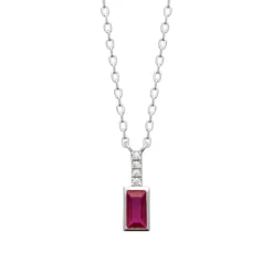 Collier femme argent pendentif pierre rouge Maison de la Bijouterie VW364V45