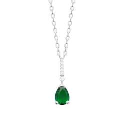 Collier femme argent pendentif oxyde verte Maison de la Bijouterie VW3UWU45