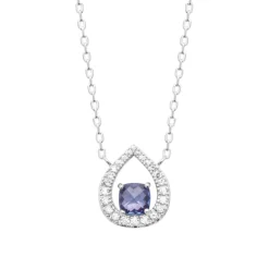Collier femme argent pendentif pierre violette Maison de la Bijouterie VW3YWU45
