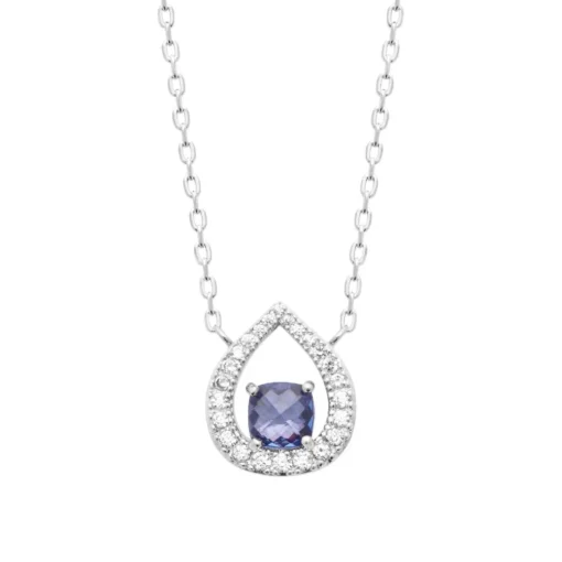 Collier femme argent pendentif pierre violette Maison de la Bijouterie VW3YWU45