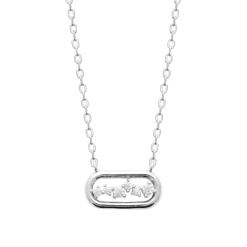 Collier femme argent pendentif ovale oxydes Maison de la Bijouterie VW3V6345