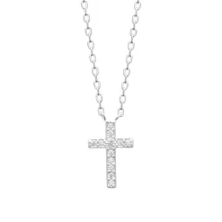 Collier femme argent pendentif croix oxyde Maison de la Bijouterie VW3W5545