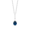 Collier femme argent pendentif goutte bleue nuit Maison de la Bijouterie VW3UWV45