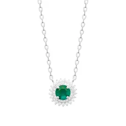 Collier femme argent pierre verte Maison de la Bijouterie VW3UVY45
