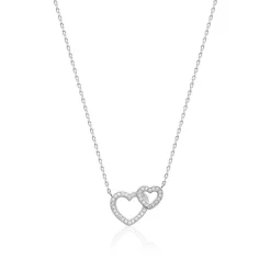 Collier femme argent rhodié blanc micro serti - VWZ6V645