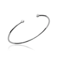 Collier femme argent rhodié blanc serti clos serti classique - VWZ65656