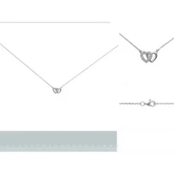 Collier femme argent rhodié blanc serti griffe cœur - VWVZ004Y