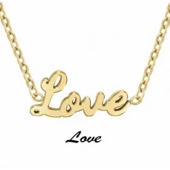 Collier Femme Athème - B2689-DORE-LOVE Acier Doré