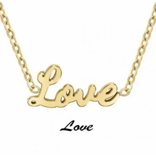 Collier Femme Athème - B2689-DORE-LOVE Acier Doré