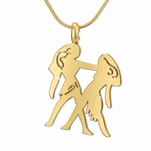 Collier Femme Athème - B2427-GEMEAUX Acier Doré