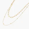 Collier Femme Balaboosté Acier 2 Chaines Différentes - 3502456560390 Métal Doré