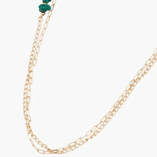 Collier Femme Balaboosté Fermoir T Avec Pierres Et Chaine - 3502456533103 Métal Vert