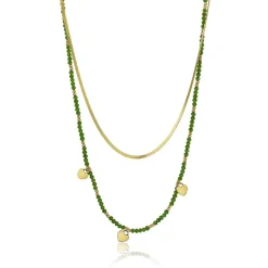 Collier femme Emily Westwood EWN23071G - Acier Doré et Vert