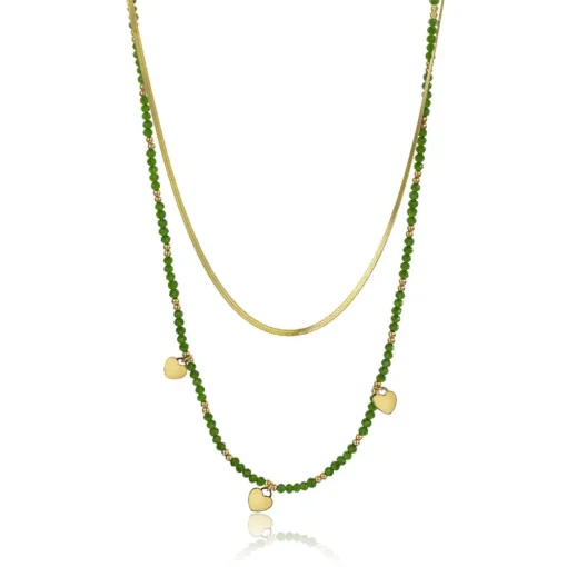 Collier femme Emily Westwood EWN23071G - Acier Doré et Vert