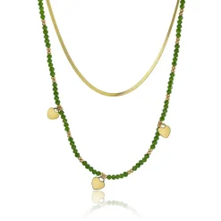 Collier femme Emily Westwood EWN23071G - Acier Doré et Vert