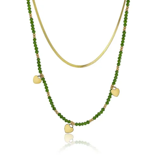 Collier femme Emily Westwood EWN23071G - Acier Doré et Vert